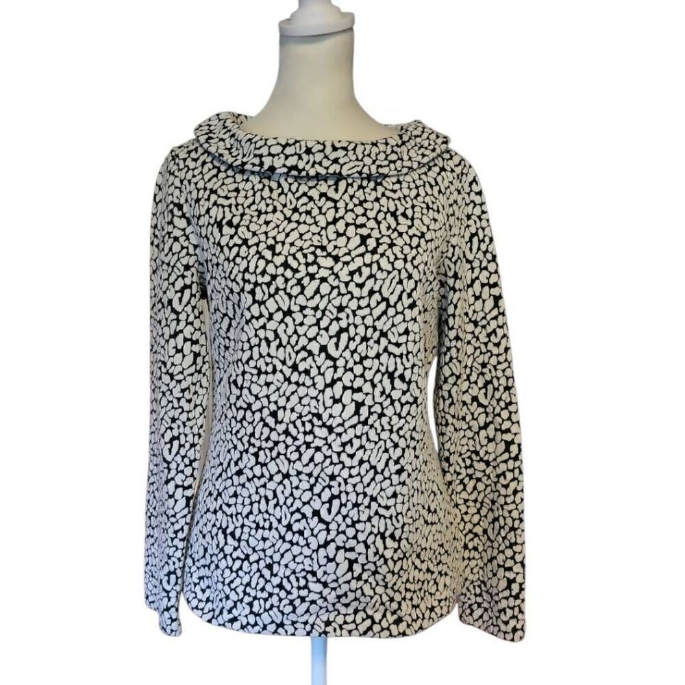 Talbots Sabrina Jacquard Animal Print Women's Top Size Small